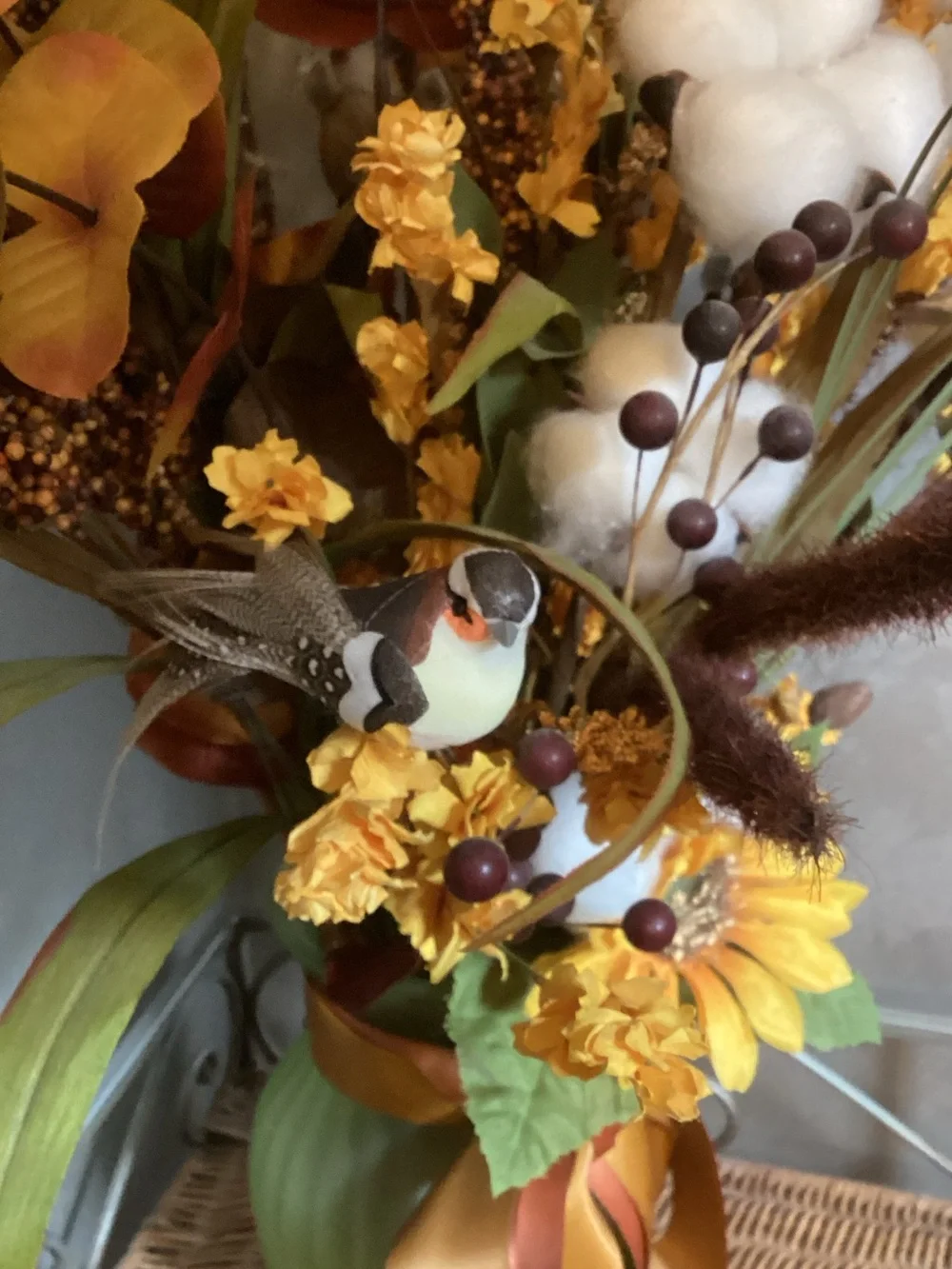 Autumn Harvest Floral Arrangement - Yellow & Brown -
